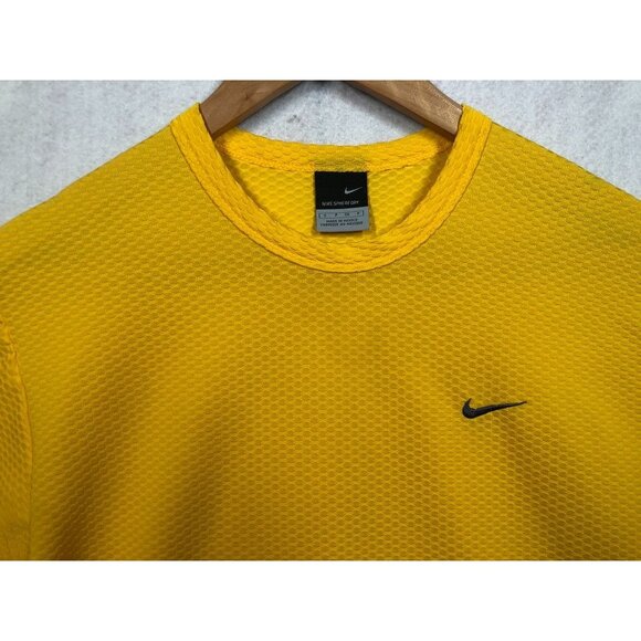 Nike Sphere Dry Shirt Yellow Short Sleeved Cycling Athletic Top Vtg Y2K Men's S - Picture 3 of 5
